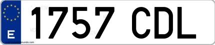 Ejemplo de matrícula española 1757 CDL