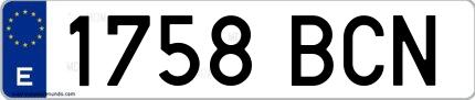 Ejemplo de matrícula española 1758 BCN