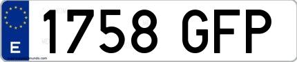 Ejemplo de matrícula española 1758 GFP