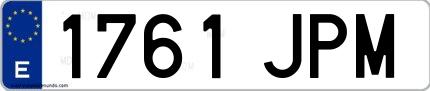 Ejemplo de matrícula española 1761 JPM