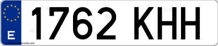 Ejemplo de matrícula de coche ordinaria 1762 KHH