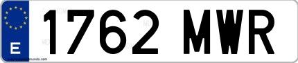 Ejemplo de matrícula española 1762 MWR