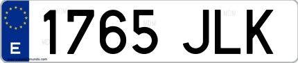 Ejemplo de matrícula española 1765 JLK