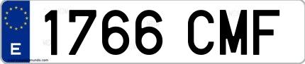 Ejemplo de matrícula española 1766 CMF