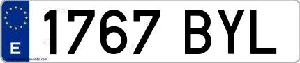 Ejemplo de matrícula española 1767 BYL