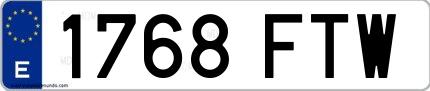 Ejemplo de matrícula española 1768 FTW