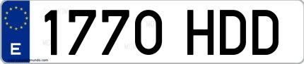 Ejemplo de matrícula española 1770 HDD