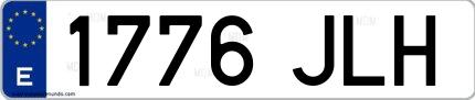 Ejemplo de matrícula española 1776 JLH