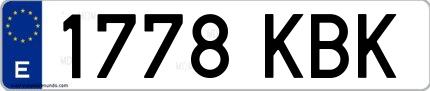Ejemplo de matrícula española 1778 KBK