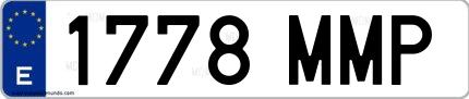 Ejemplo de matrícula española 1778 MMP