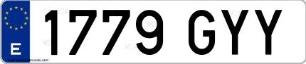 Ejemplo de matrícula española 1779 GYY