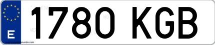 Ejemplo de matrícula española 1780 KGB