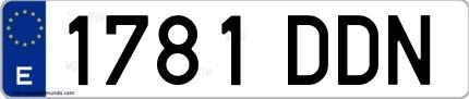 Ejemplo de matrícula española 1781 DDN