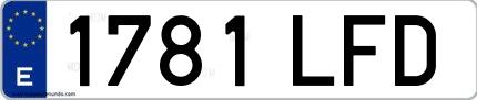 Ejemplo de matrícula española 1781 LFD