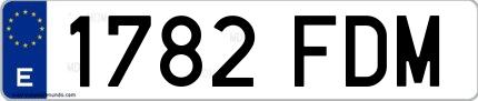 Ejemplo de matrícula española 1782 FDM