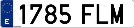 Ejemplo de matrícula española 1785 FLM