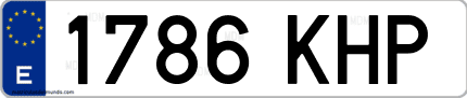 Ejemplo de matrícula de coche ordinaria 1786 KHP