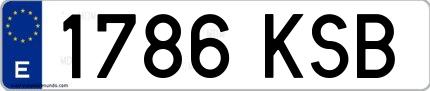 Ejemplo de matrícula española 1786 KSB