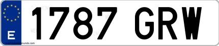 Ejemplo de matrícula española 1787 GRW