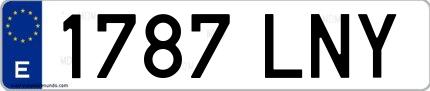 Ejemplo de matrícula española 1787 LNY