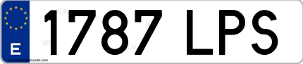 Ejemplo de matrícula de coche ordinaria 1787 LPS