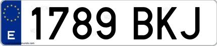 Ejemplo de matrícula española 1789 BKJ