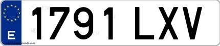 Ejemplo de matrícula española 1791 LXV