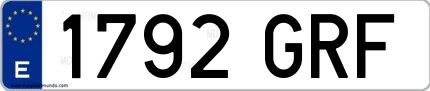 Ejemplo de matrícula española 1792 GRF