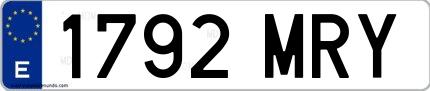 Ejemplo de matrícula española 1792 MRY