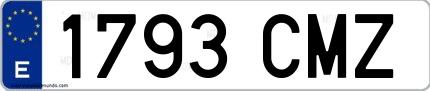 Ejemplo de matrícula española 1793 CMZ
