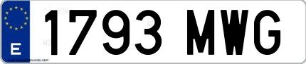 Ejemplo de matrícula española 1793 MWG