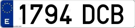 Ejemplo de matrícula española 1794 DCB