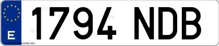 Ejemplo de matrícula española 1794 NDB