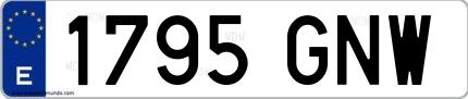 Ejemplo de matrícula española 1795 GNW