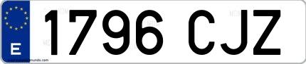 Ejemplo de matrícula española 1796 CJZ