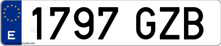 Ejemplo de matrícula de coche ordinaria 1797 GZB