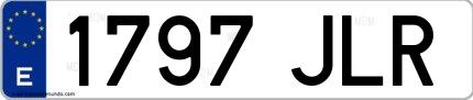 Ejemplo de matrícula española 1797 JLR