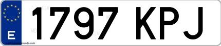 Ejemplo de matrícula española 1797 KPJ