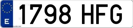 Ejemplo de matrícula española 1798 HFG