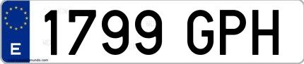 Ejemplo de matrícula española 1799 GPH