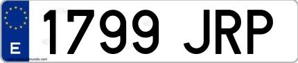 Ejemplo de matrícula española 1799 JRP