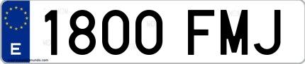 Ejemplo de matrícula española 1800 FMJ