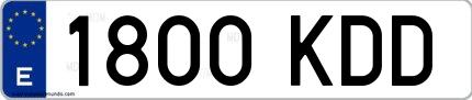 Ejemplo de matrícula española 1800 KDD