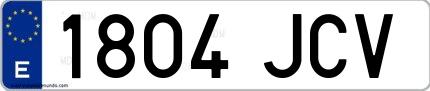 Ejemplo de matrícula española 1804 JCV