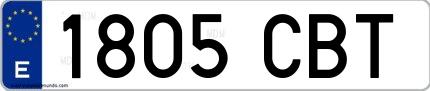 Ejemplo de matrícula española 1805 CBT