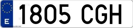 Ejemplo de matrícula española 1805 CGH