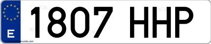 Ejemplo de matrícula española 1807 HHP