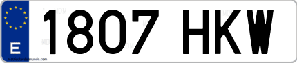 Ejemplo de matrícula de coche ordinaria 1807 HKW