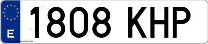 Ejemplo de matrícula española 1808 KHP