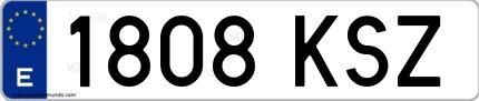 Ejemplo de matrícula española 1808 KSZ